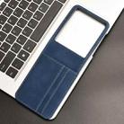 For Motorola Razr 50 Ultra Skin Feel Card Slot Leather Phone Case(Blue) - 2