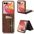 For Motorola Razr 50 Ultra Skin Feel Card Slot Leather Phone Case(Brown) - 1