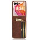 For Motorola Razr 50 Ultra Skin Feel Card Slot Leather Phone Case(Brown) - 3