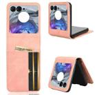 For Motorola Razr 50 Skin Feel Card Slot Leather Phone Case(Pink) - 1