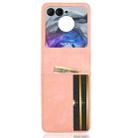 For Motorola Razr 50 Skin Feel Card Slot Leather Phone Case(Pink) - 3