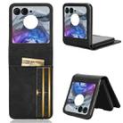 For Motorola Razr 50 Skin Feel Card Slot Leather Phone Case(Black) - 1