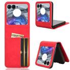 For Motorola Razr 50 Skin Feel Card Slot Leather Phone Case(Red) - 1