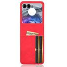 For Motorola Razr 50 Skin Feel Card Slot Leather Phone Case(Red) - 3