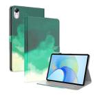 For Honor Pad X8 Pro/X9 Watercolor Pattern Flip Leather Tablet Case(Cyan Green) - 1