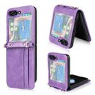 For Samsung Galaxy Z Flip5 Crossbody Card Slot Leather Phone Case(Purple) - 1