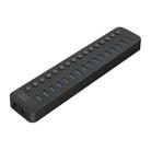 ORICO CT2U3-16AB Plastic Stripes 16 Ports USB 3.0 HUB with Individual Switches, Plug:UK Plug(Black) - 1