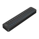 ORICO CT2U3-16AB Plastic Stripes 16 Ports USB 3.0 HUB with Individual Switches, Plug:US Plug(Black) - 1