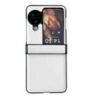 For OPPO Find N3 Flip Three-piece Set Morandi Solid Color Leather Texture Phone Case(White) - 1