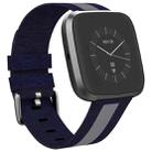 For Fitbit Versa Reflective Canvas Strap(Blue + Grey) - 1