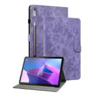 For Lenovo Tab P12 Tiger Pattern Flip Leather Tablet Case(Purple) - 1
