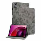 For Lenovo Tab M11/Xiaoxin Pad 11 2024 Tiger Pattern Flip Leather Tablet Case(Grey) - 1