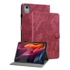 For Lenovo Tab K11 Plus Tiger Pattern Flip Leather Tablet Case(Red) - 1