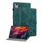 For Lenovo Tab K11 Plus Tiger Pattern Flip Leather Tablet Case(Dark Green) - 1