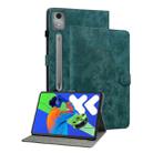 For Lenovo Tab P12 Pro 12.7 2025 Tiger Pattern Flip Leather Tablet Case(Dark Green) - 1