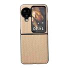 For OPPO Find N3 Flip Weave Texture PC Phone Case(Gold) - 1