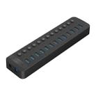 ORICO CT2U3-13AB Plastic Stripes 13 Ports USB 3.0 HUB with Individual Switches, Plug:US Plug(Black) - 1