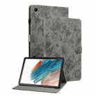 For Samsung Galaxy Tab А9 Tiger Pattern Flip Leather Tablet Case(Grey) - 1