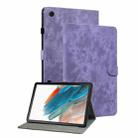 For Samsung Galaxy Tab А9 Tiger Pattern Flip Leather Tablet Case(Purple) - 1