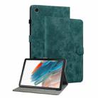 For Samsung Galaxy Tab А9 Tiger Pattern Flip Leather Tablet Case(Dark Green) - 1