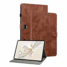 For Honor Pad 9 12.1 Embossed Tiger Pattern Leather Tablet Case(Brown) - 1