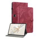For Honor Pad 9 12.1 Embossed Tiger Pattern Leather Tablet Case(Red) - 1