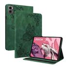 For Lenovo Legion Y700 2023 Butterfly Flower Embossed Leather Tablet Case(Green) - 1