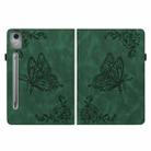 For Lenovo Tab P12 Pro 12.7 2025 Butterfly Flower Embossed Leather Tablet Case(Green) - 2