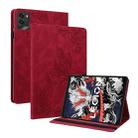For Lenovo Legion Y700 2025 Butterfly Flower Embossed Leather Tablet Case(Red) - 1