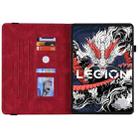 For Lenovo Legion Y700 2025 Butterfly Flower Embossed Leather Tablet Case(Red) - 3