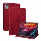 For Lenovo Idea Tab 11 / Xiaoxin Pad 2025 Butterfly Flower Embossed Leather Tablet Case(Red) - 1