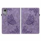 For Lenovo Idea Tab 11 / Xiaoxin Pad 2025 Butterfly Flower Embossed Leather Tablet Case(Purple) - 3