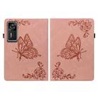 For Lenovo Legion Y700 Gen 4 Butterfly Flower Embossed Leather Tablet Case(Rose Gold) - 3