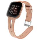 For Fitbit Versa 2 Leather Middle Opening Watch Band(Champagne Gold) - 1