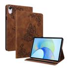 For Honor Pad X8 Pro/X9 Butterfly Flower Embossed Leather Tablet Case(Brown) - 1