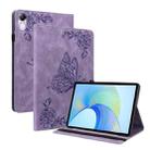 For Honor Pad X8 Pro/X9 Butterfly Flower Embossed Leather Tablet Case(Purple) - 1