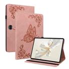 For Honor Pad 9 12.1 Butterfly Flower Embossed Leather Tablet Case(Rose Gold) - 1