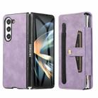 For Samsung Galaxy Z Fold5 Multifunctional Folding Phone Leather Case(Purple) - 1