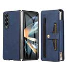 For Samsung Galaxy Z Fold4 Multifunctional Folding Phone Leather Case(Blue) - 1