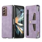 For Samsung Galaxy Z Fold2 5G Multifunctional Folding Phone Leather Case(Purple) - 1