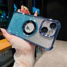 For iPhone 14 Plus 6D Electroplating Gradient Glitter Armor Magsafe Phone Case(Blue) - 1