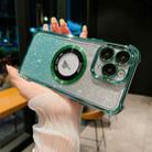For iPhone 11 Pro Max 6D Electroplating Gradient Glitter Armor Magsafe Phone Case(Green) - 1