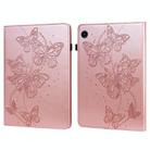 For Samsung Galaxy Tab A9 Embossed Butterfly Pattern Horizontal Flip Leather Tablet Case(Pink) - 1