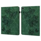 For Samsung Galaxy Tab A9+ Embossed Butterfly Pattern Horizontal Flip Leather Tablet Case(Green) - 1