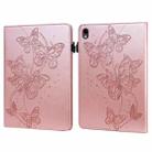 For Samsung Galaxy Tab S9 Embossed Butterfly Pattern Horizontal Flip Leather Tablet Case(Pink) - 1