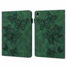 For Samsung Galaxy Tab S9 Embossed Butterfly Pattern Horizontal Flip Leather Tablet Case(Green) - 1