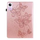 For Xiaomi Redmi Pad SE Embossed Butterfly Pattern Horizontal Flip Leather Tablet Case(Pink) - 3