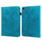 For Samsung Galaxy Tab S9 Lace Flower Embossing Pattern PU Tablet Case(Blue) - 1