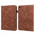 For Samsung Galaxy Tab S9 Lace Flower Embossing Pattern PU Tablet Case(Brown) - 1