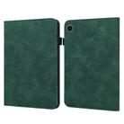 For Samsung Galaxy Tab A9 Lace Flower Embossing Pattern PU Tablet Case(Green) - 1